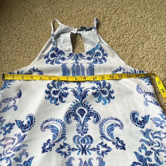 Fleur Bleue dress - flowy white with blue and pink design size 0 - Picture 6 of 12